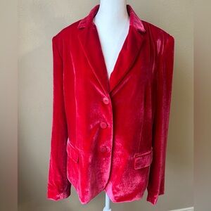 Emanuel Ungaro Red Velvet Blazer Jacket